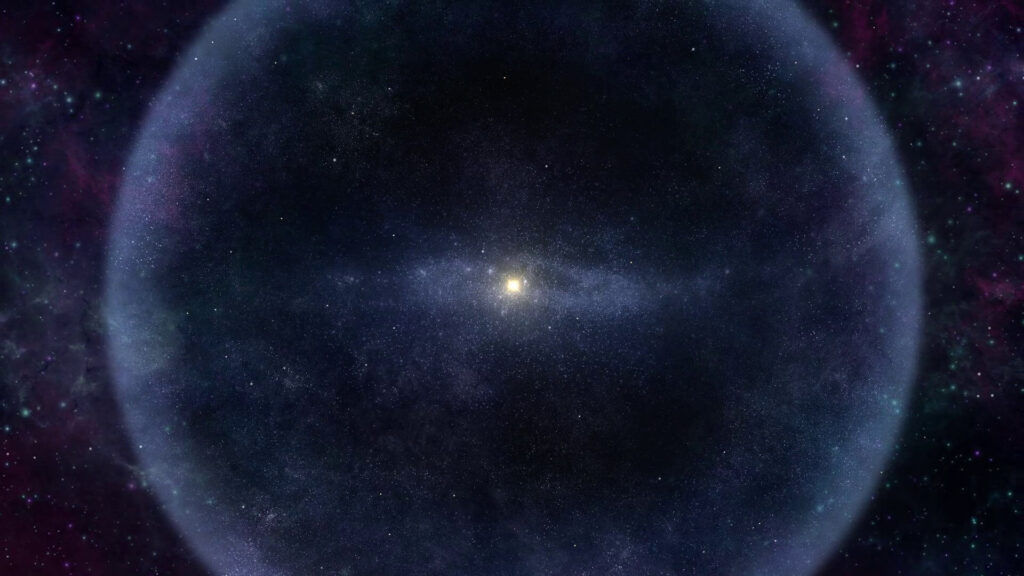 What is the Oort Cloud and where is it located in the Solar System: size and boundaries. The Oort Cloud is the boundary of the Solar System and the reservoir from which the rarest comets come. What is the Oort Cloud and where is it located in the Solar System: size and boundaries. The Oort Cloud is the boundary of the Solar System and the reservoir from which the rarest comets come.