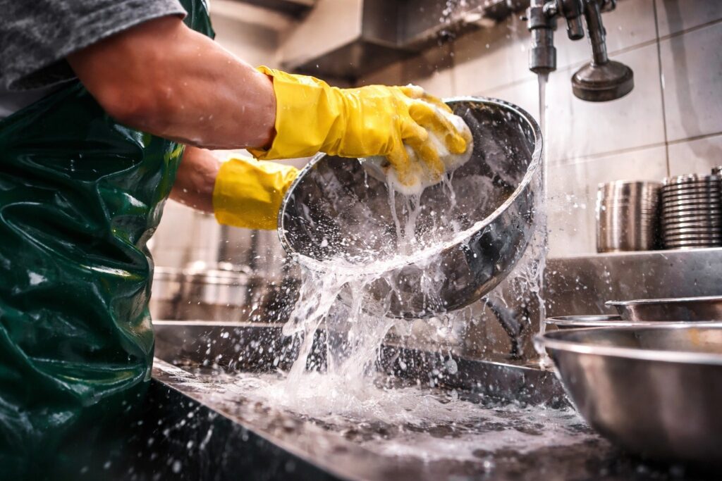 What Remains on Dishes After Washing. The dishes look perfectly clean, but an invisible chemical film still remains on them. What Remains on Dishes After Washing. The dishes look perfectly clean, but an invisible chemical film still remains on them. Photo.