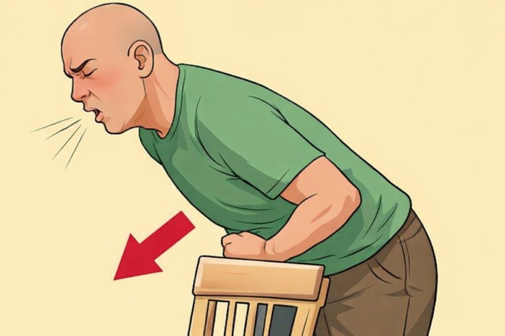 How to Perform the Heimlich Maneuver on Yourself. How to perform the Heimlich maneuver on yourself. How to Perform the Heimlich Maneuver on Yourself. How to perform the Heimlich maneuver on yourself. Photo.