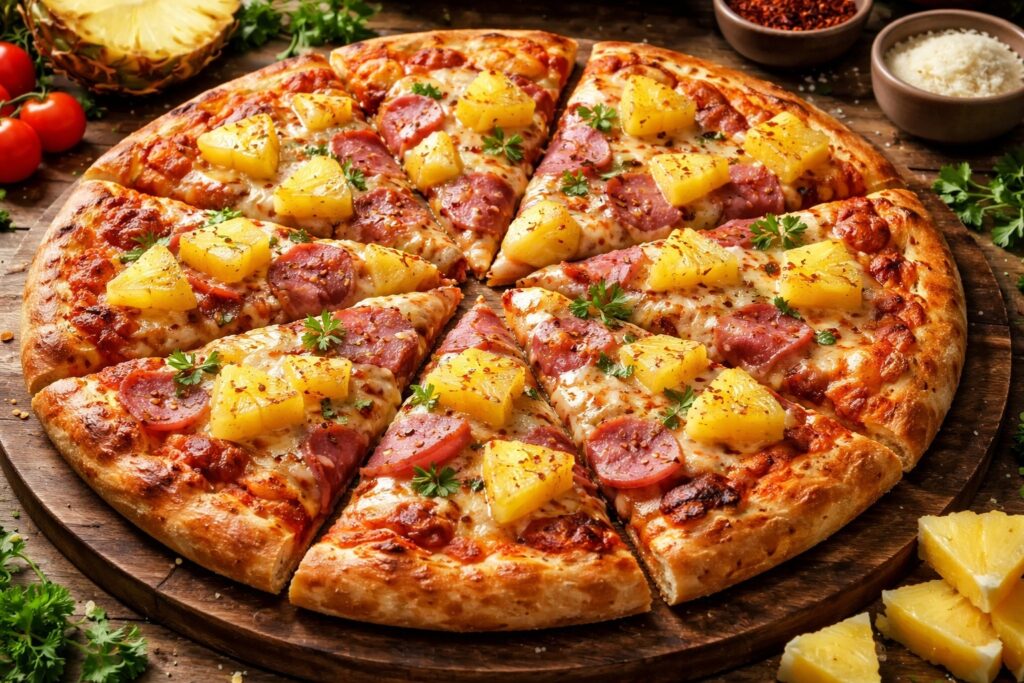 Why pineapple causes burning and tingling in the mouth. Pineapple pizza has almost no bromelain because it breaks down when heated. Why pineapple causes burning and tingling in the mouth. Pineapple pizza has almost no bromelain because it breaks down when heated. Photo.