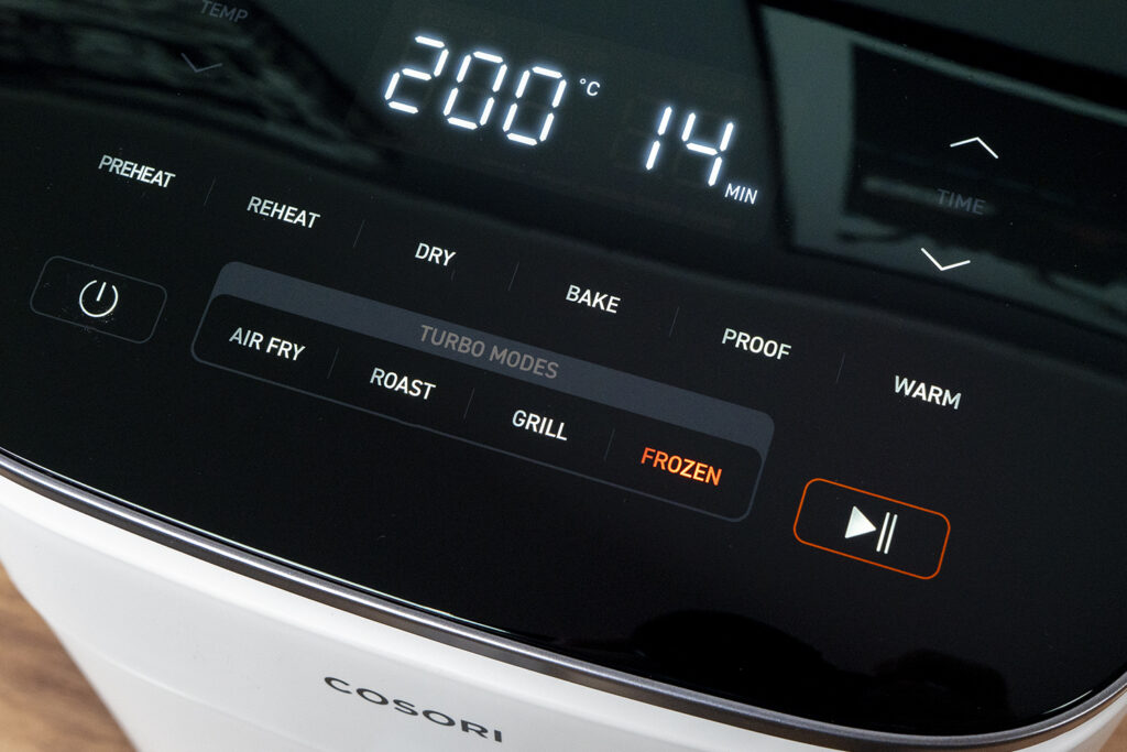 Large touch buttons on the top panel.