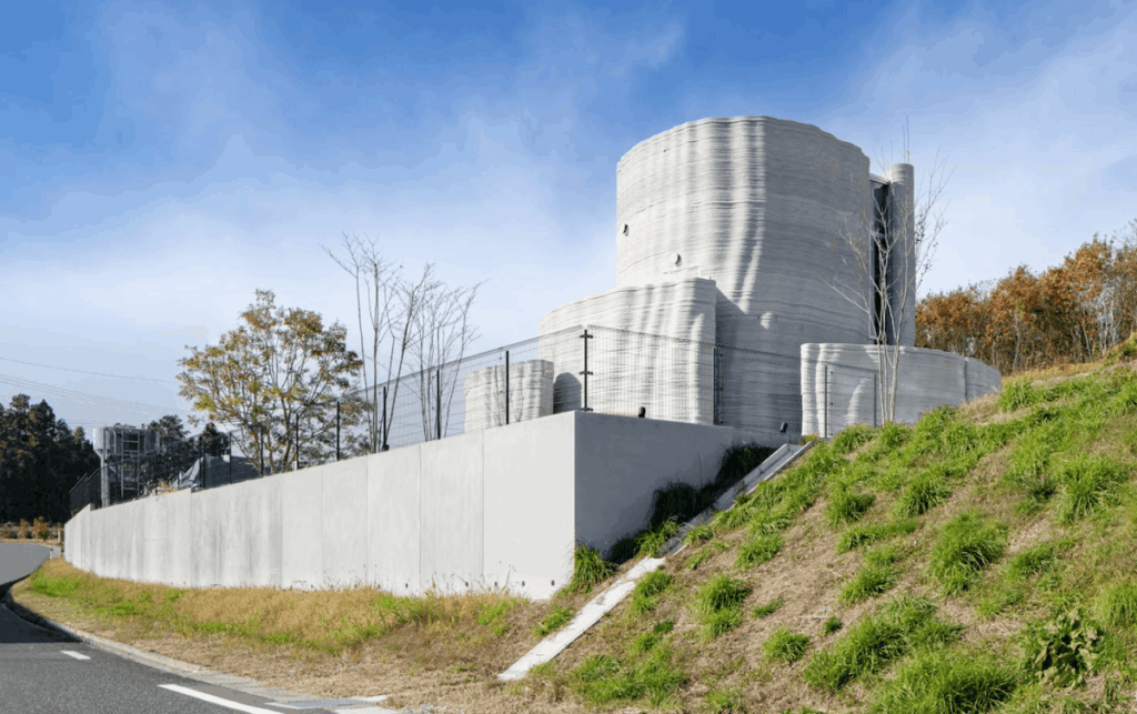 This house looks unusual, but the technology behind its construction is even more remarkable. Image: Onocom