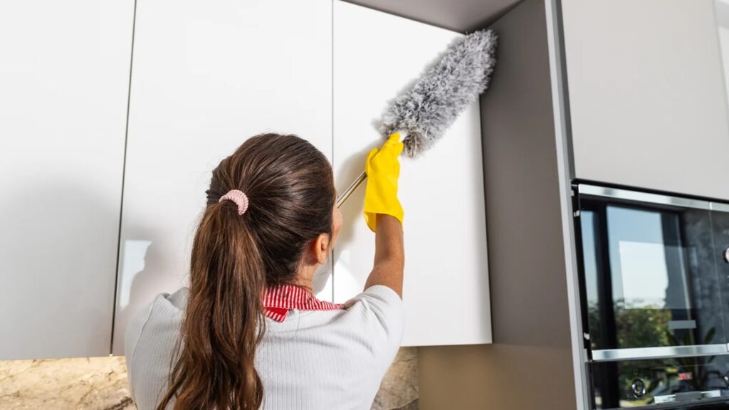 It's better to use microfiber — it captures dust rather than scattering it around the room. Image source: mentalfloss.com. Photo.