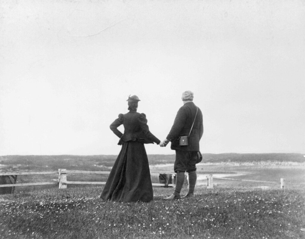 Together in the World: Alexander Graham Bell and His Wife on Sable Island. Photo: Arthur W. McCurdy. Image source: nationalgeographic.com. Together in the World: Alexander Graham Bell and His Wife on Sable Island. Photo: Arthur W. McCurdy. Image source: nationalgeographic.com. Photo.