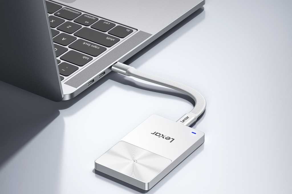 Lexar TouchLock Portable SSD — protected storage with NFC for iPhone, Mac, and the rest of your digital world. Image: macworld.com. Photo.
