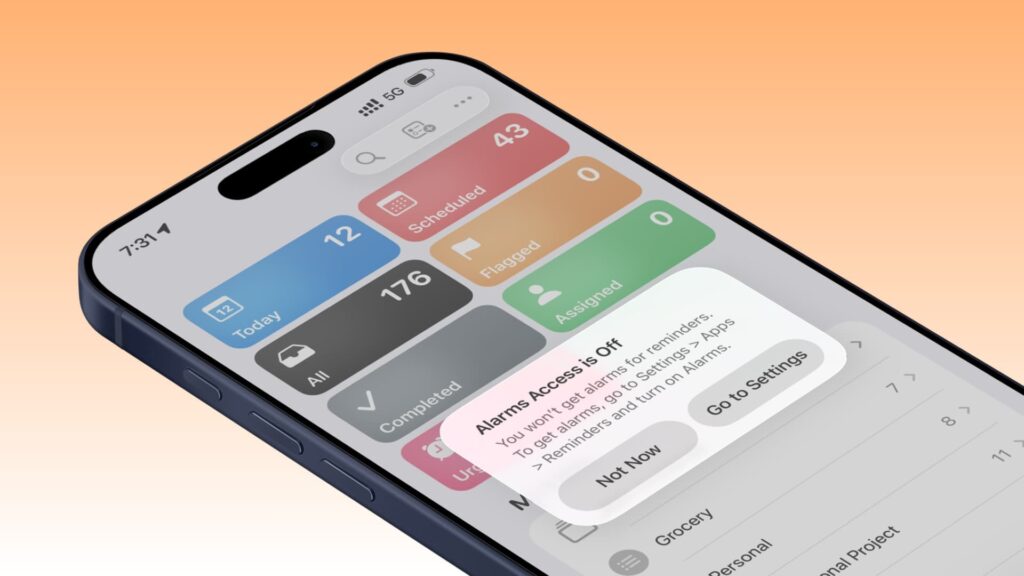 You may encounter this alert if Reminders are configured incorrectly. Image: idownloadblog.com. Photo.