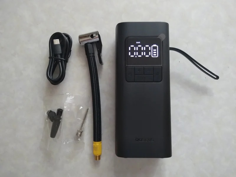 Baseus wireless pump for car and bicycle. The pump is very convenient to take with you. Photo.