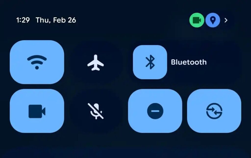 This is what the new indicators in the Android 17 notification shade look like. Photo.
