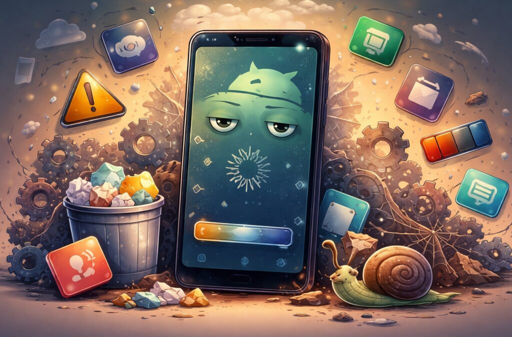 Why Does a Phone Start Lagging Over Time. Over time, Android really does turn into a snail. Photo.