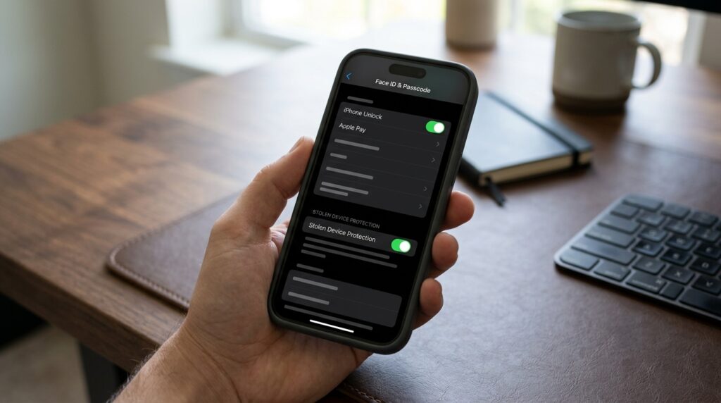 Stolen Device Protection settings in iOS 26.4