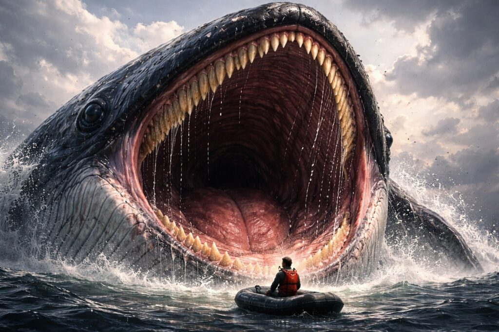 Not only the blue whale has an enormous mouth — there are other contenders too