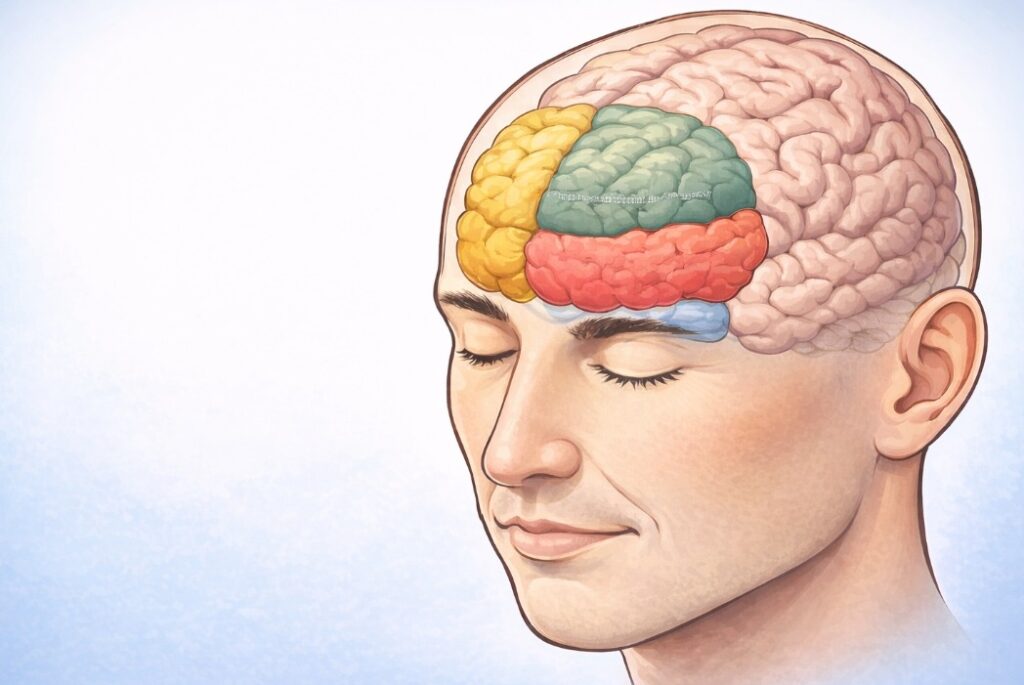 Why brain rot content is dangerous for children. The prefrontal cortex of the brain. Why brain rot content is dangerous for children. The prefrontal cortex of the brain. Photo.