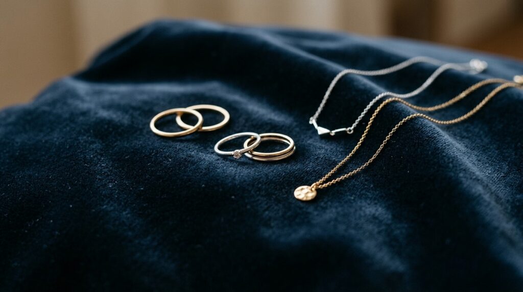 Delicate gold and silver jewelry is best cleaned with specialized products. Photo.