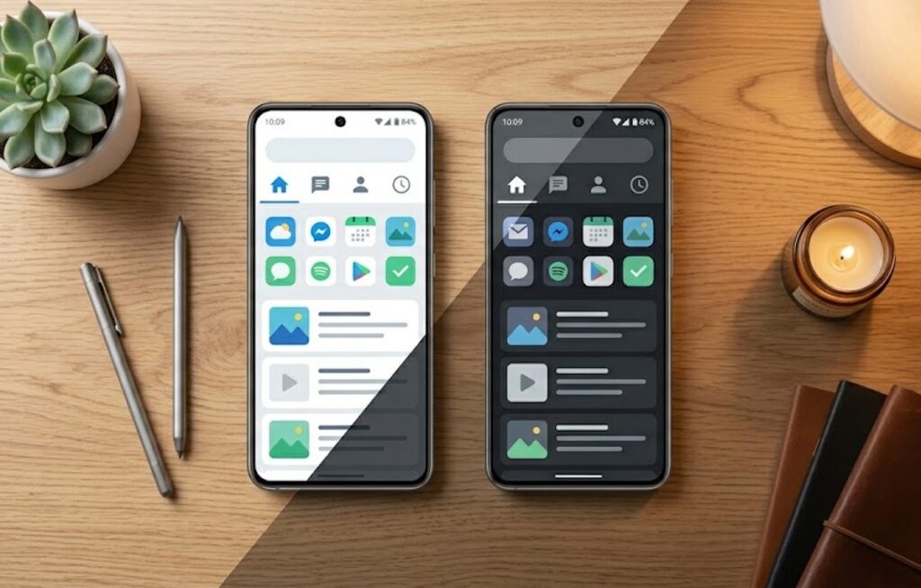 Adaptive Theme adjusts the theme to match ambient lighting