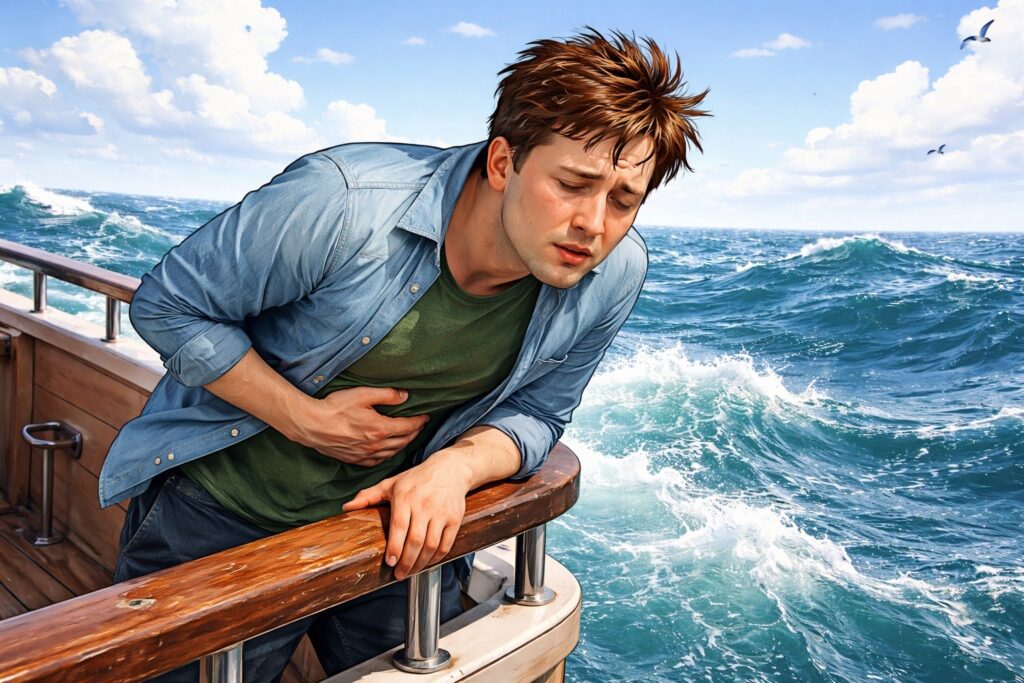 Why Seasickness Is Worse Than Carsickness. Sailors suffer from seasickness only at the beginning, then they get used to it. Why Seasickness Is Worse Than Carsickness. Sailors suffer from seasickness only at the beginning, then they get used to it. Photo.