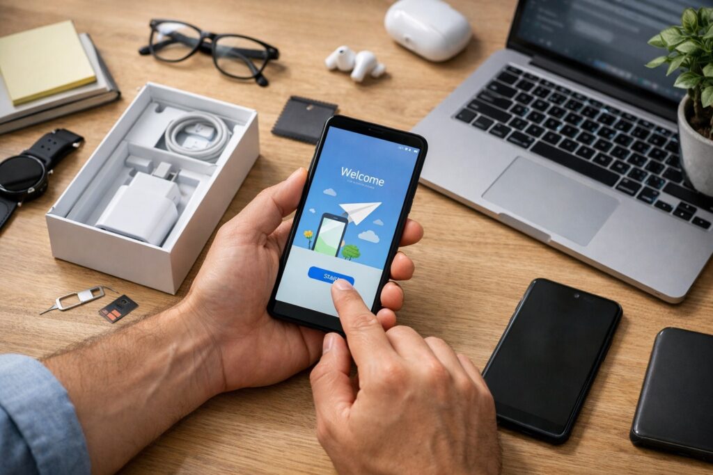 Explaining the basic Android setup for everyone. Photo.