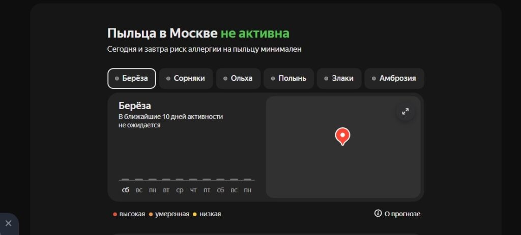 Plant Blooming Calendar for Allergy Sufferers. Pollen information for Moscow in Yandex Weather. Plant Blooming Calendar for Allergy Sufferers. Pollen information for Moscow in Yandex Weather. Photo.