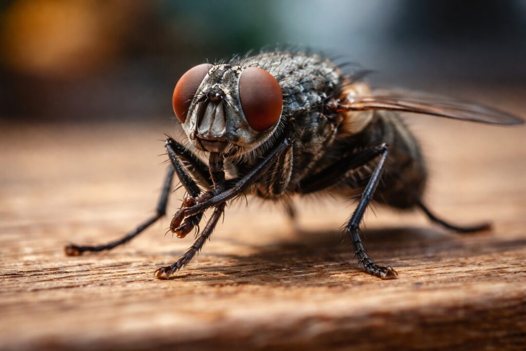 Why Flies Rub Their Legs: There Are Three Reasons for This. Flies constantly rub their legs for three reasons at once. Photo.