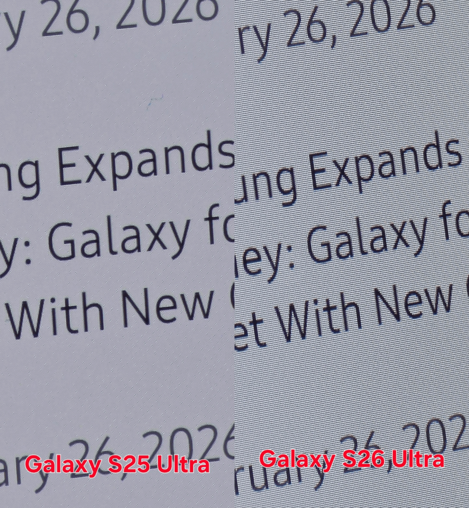How Samsung Ruined the Galaxy S26 Ultra Screen. Adjusting the resolution doesn't help fix the problem here. Image: X. How Samsung Ruined the Galaxy S26 Ultra Screen. Adjusting the resolution doesn't help fix the problem here. Image: X. Photo.