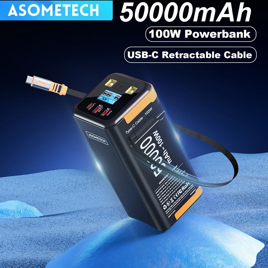 Best Power Bank with 50,000 mAh. A huge power bank with fast charging. Best Power Bank with 50,000 mAh. A huge power bank with fast charging. Photo.