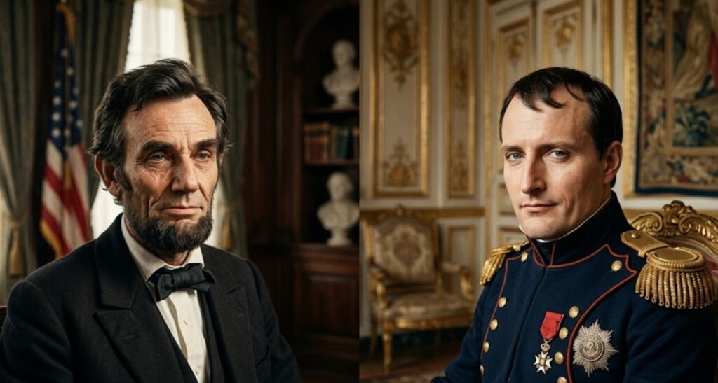 Lincoln and Bonaparte. Photo.