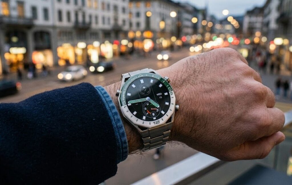The watch case is large, but that's more of a plus than a minus. Photo.
