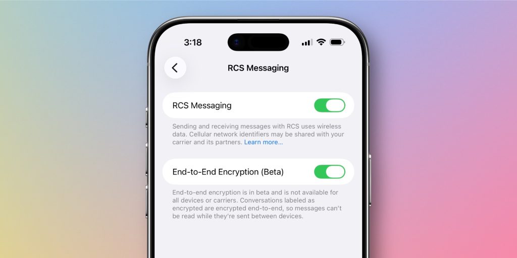 End-to-end encryption for RCS messages between iPhone and Android