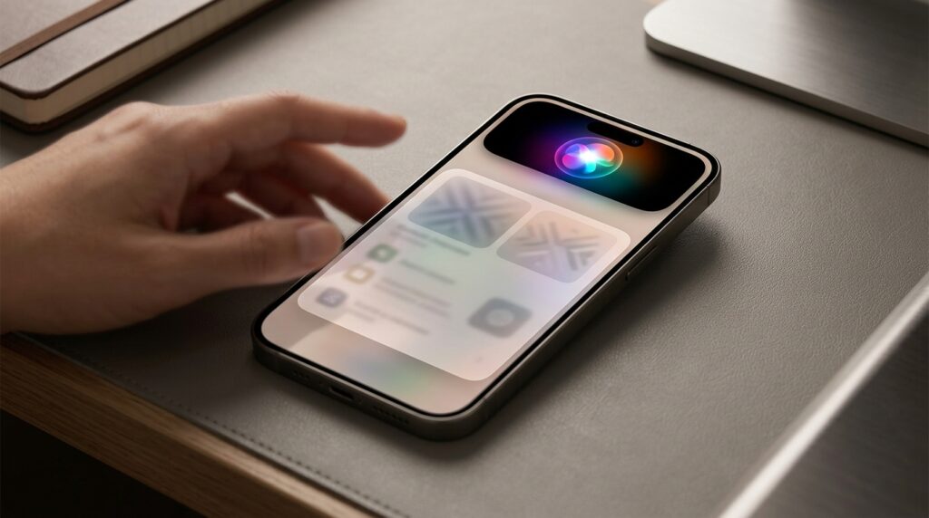 Siri in Dynamic Island: query processing animation and results panel