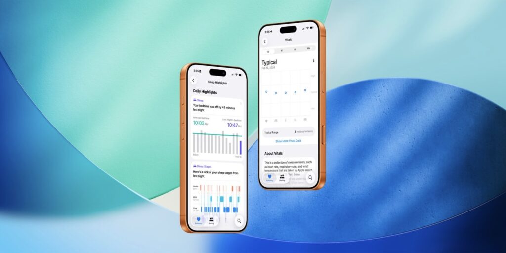 Health App in iOS 26.4 — Sleep Schedule and Blood Oxygen Level. Blood oxygen level is back. Although those who had non-US Apple Watch won't notice the difference. Image: 9to5mac.com.