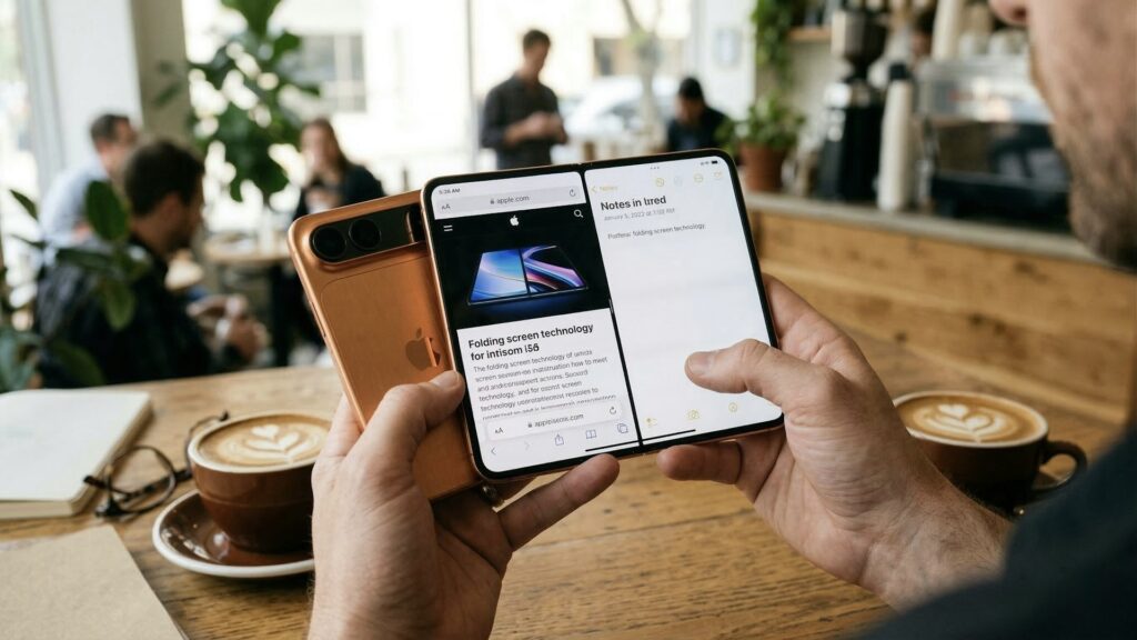 What will change in iOS 27 for iPhone Fold. You'll be able to open two apps on one screen. Image: hk01.com. Photo.