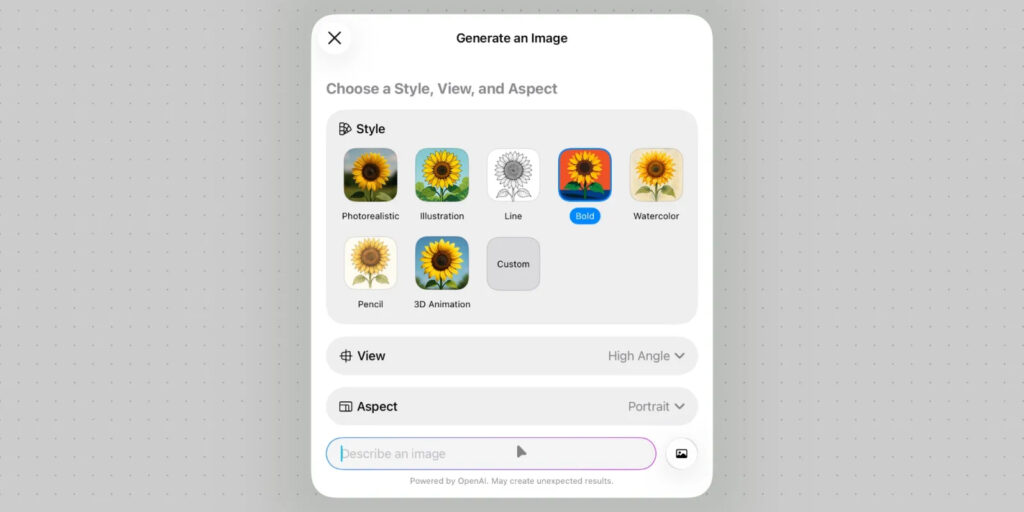 You'll be able to generate images right in Freeform. Image: 9to5mac.com