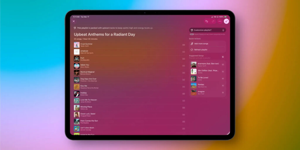 Give Apple Music a text prompt, and the app creates a playlist for you. Image: 9to5mac.com