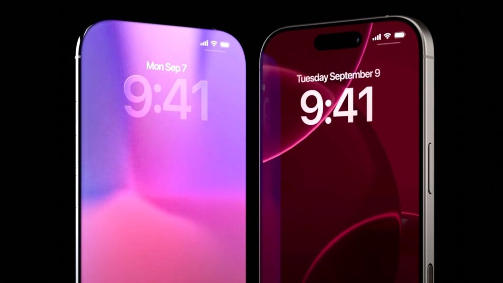 The rumored iPhone 20 alongside the current iPhone 17 Pro Max. Image: notebookcheck-ru.com