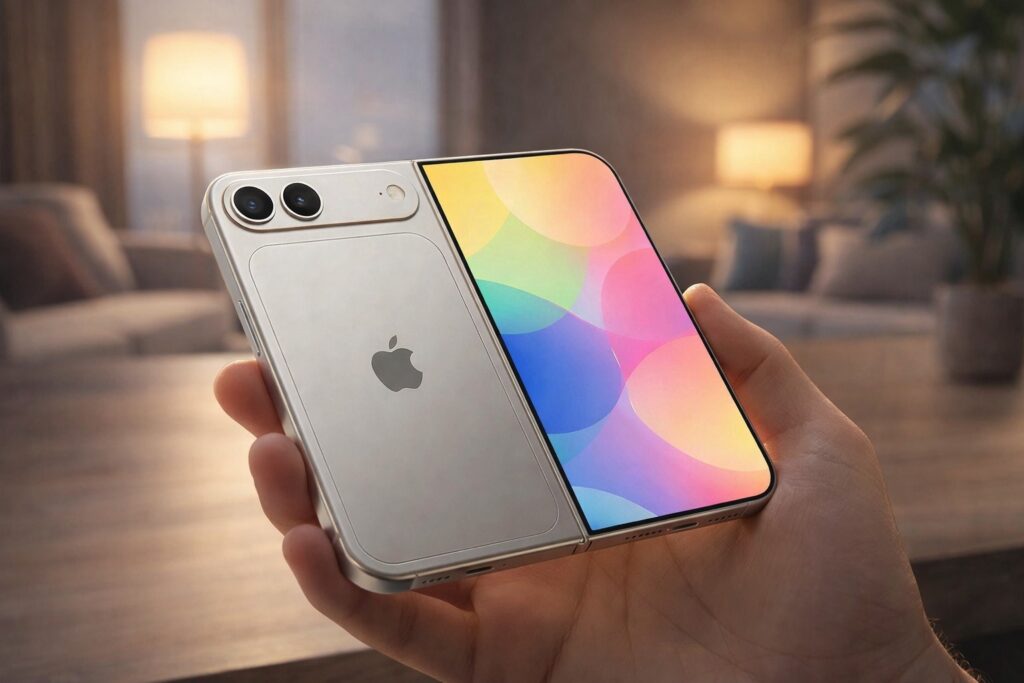 How Apple will eliminate the crease in iPhone Fold. When unfolded, you'll get a virtually full-fledged mini-tablet. Image: bez-kabli.pl. Photo.
