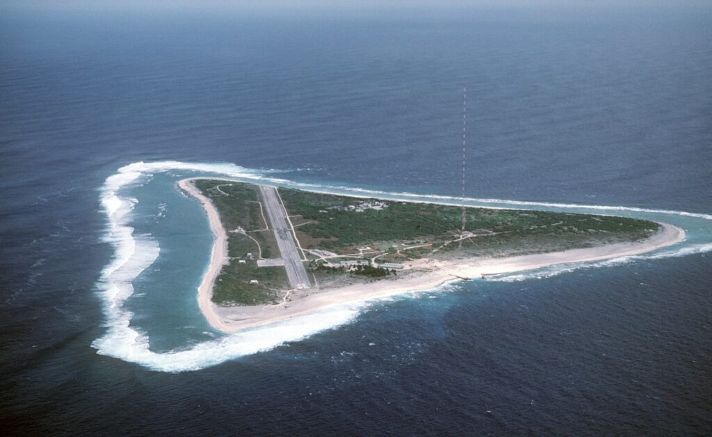 Minamitorishima Island from a bird's-eye view. Image source: wikipedia.org