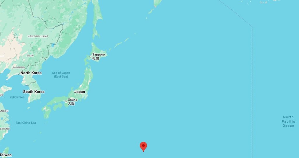 Minamitorishima Island on the map. Image source: popsci.com