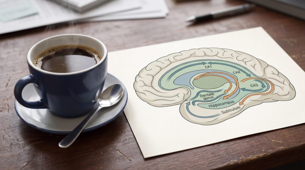 Caffeine blocks adenosine receptors — the molecular mechanism through which it protects memory
