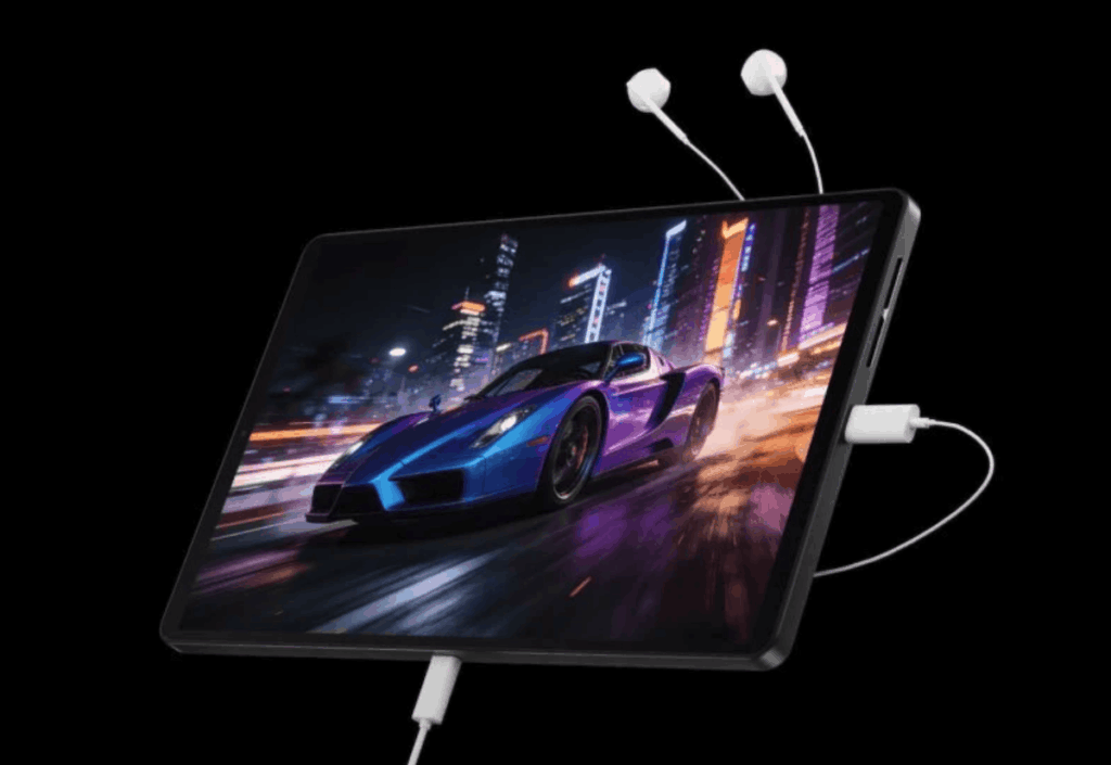 Lenovo Legion Y700 5th Gen gaming tablet with wired headphones