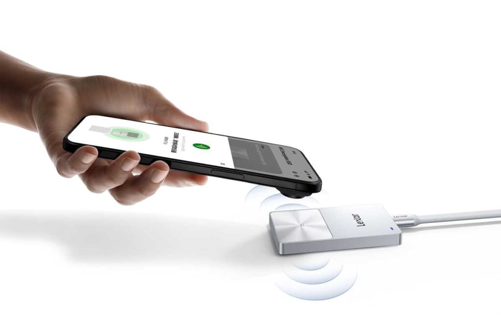 What Is the Lexar TouchLock SSD. To access files, you need to tap your iPhone. Image: macworld.com. Photo.