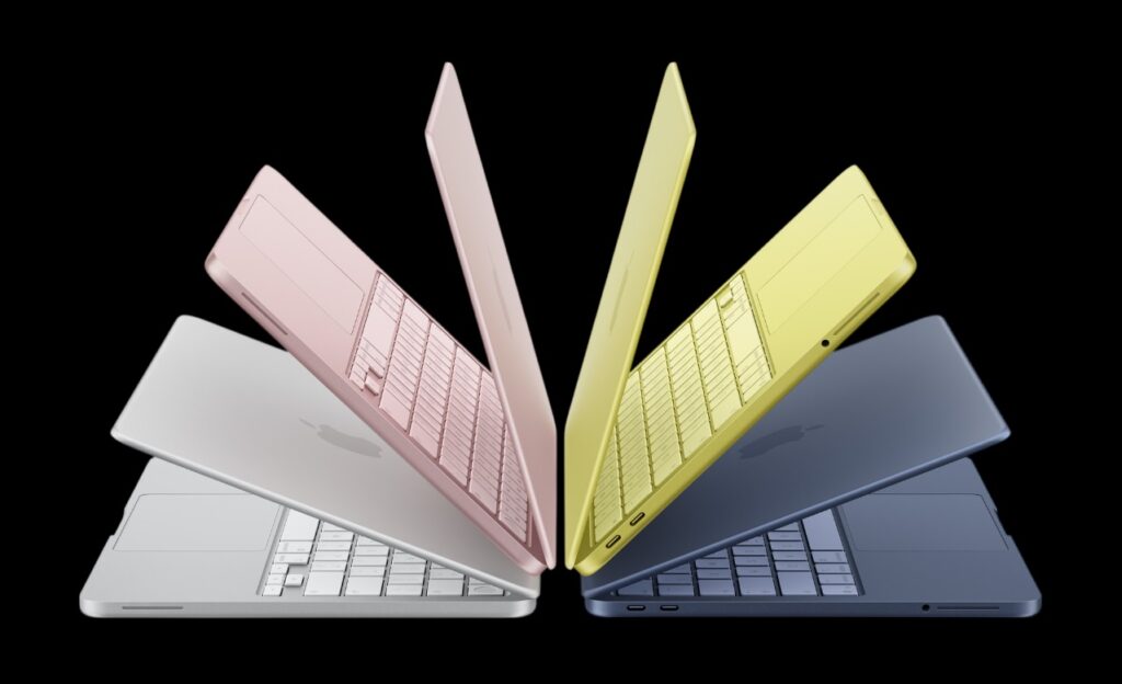 Цена Apple MacBook Neo. Ноутбук доступен в нескольких цветах. Изображение: Apple. The laptop is available in several colors. Image: Apple