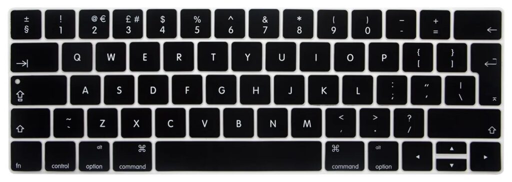 European laptops haven't had text labels on these keys for a long time. Image: Apple