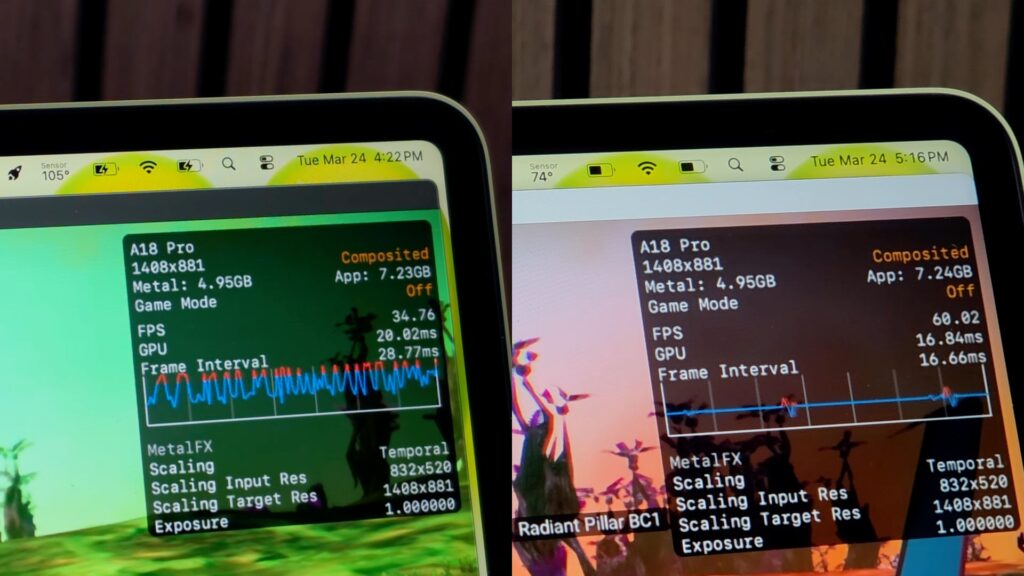 Left: processor behavior without cooling. Right: with cooling. Image: ETA PRIME