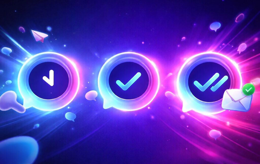 Understanding the checkmarks of the national messenger. Photo.