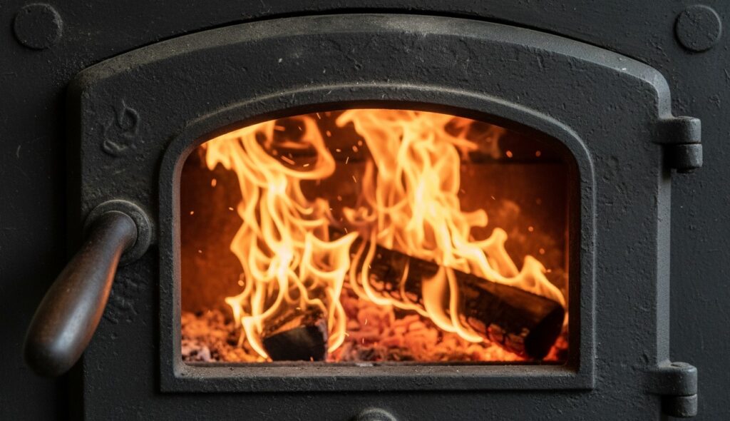 Why Metal Burns More Than Wood. A wooden handle on a red-hot stove door is not a design whim. Why Metal Burns More Than Wood. A wooden handle on a red-hot stove door is not a design whim. Photo.