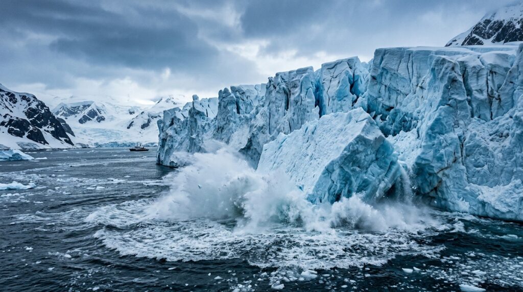Glacier cracking — this process turned out to be the source of the mysterious 'Bloop.' Photo.