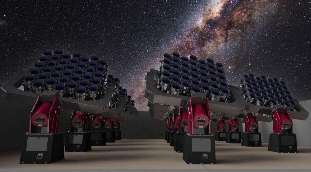 Scientists Are Building the Most Powerful Telescope in History: What Will It Show Us? Each of the 30 mounts carries 38 Canon lenses with filters. It looks like a photographer's dream, but this machine is for serious science. Image source: interestingengineering.com. Photo.