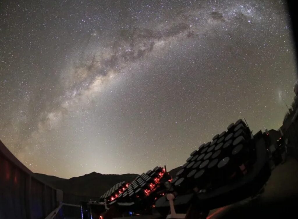 What Is the MOTHRA Telescope. The partially assembled MOTHRA telescope system observes the Milky Way at the El Sauce Observatory in Chile. Image source: interestingengineering.com. Photo.