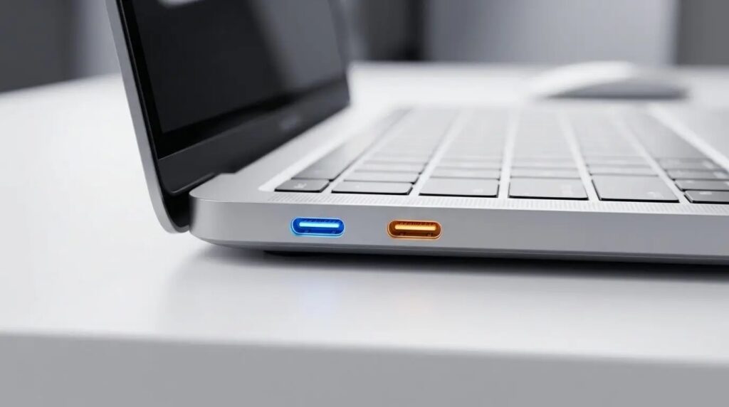 The ports look identical on the outside but have completely different specs. Photo.