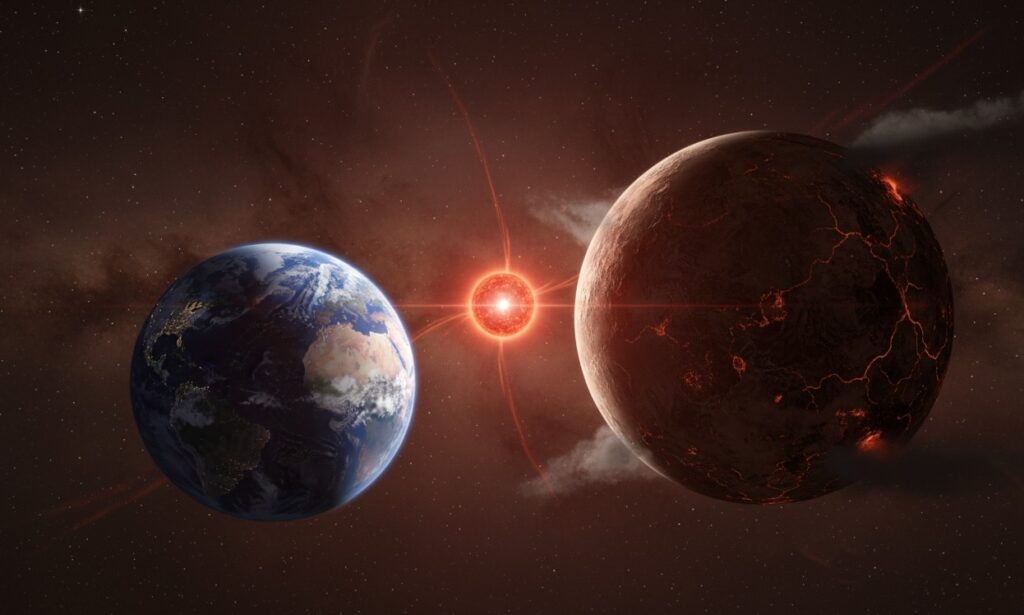 Scientists Found an Almost Exact Copy of Earth: What Is Known About Planet TOI-1080 b. A radius only 1.2 times that of Earth — by exoplanet standards, TOI-1080 b is practically a twin of our planet. Scientists Found an Almost Exact Copy of Earth: What Is Known About Planet TOI-1080 b. A radius only 1.2 times that of Earth — by exoplanet standards, TOI-1080 b is practically a twin of our planet. Photo.
