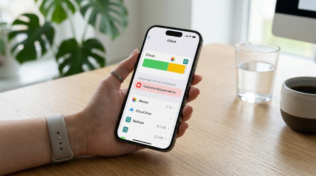 iCloud storage full warning — after 30 days of non-payment, data will be deleted